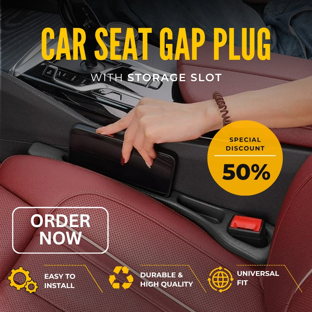 🔥 Today Only 50% OFF 🚗 Car Seat Gap Filler with Storage Slot – Custom Logo Edition